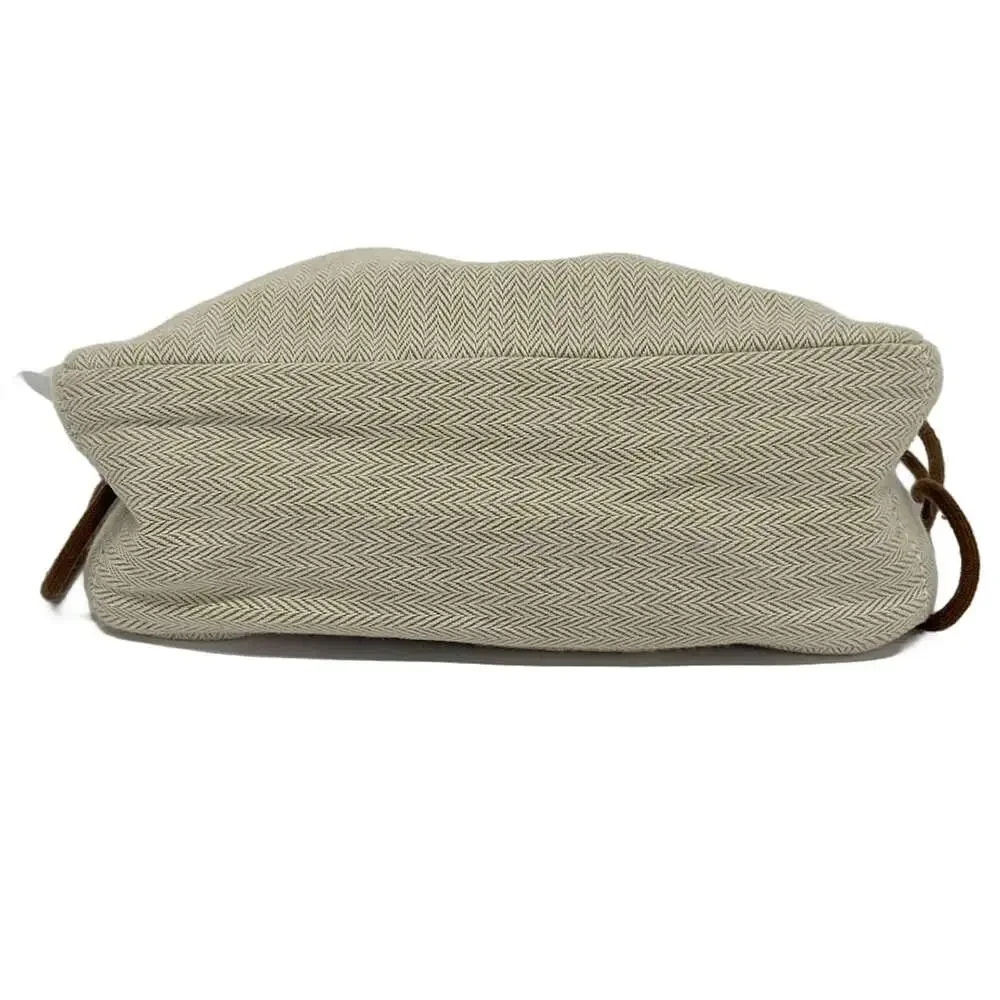 Hermès Fourbi 20 Pouch Natural Fauve Toile chevron Veau Barenia